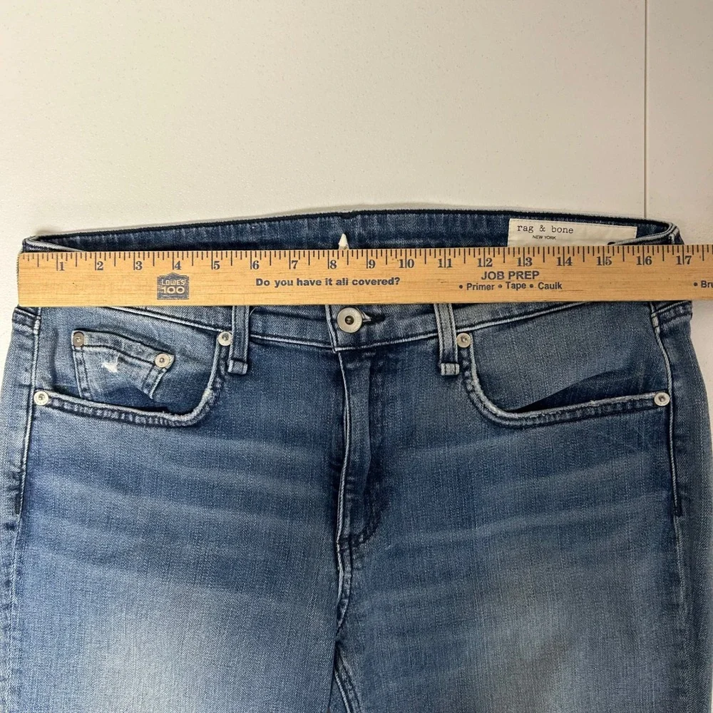 Rag & Bone Dre Slim Boyfriend Jeans Womens 30 Blue Distressed Low Rise